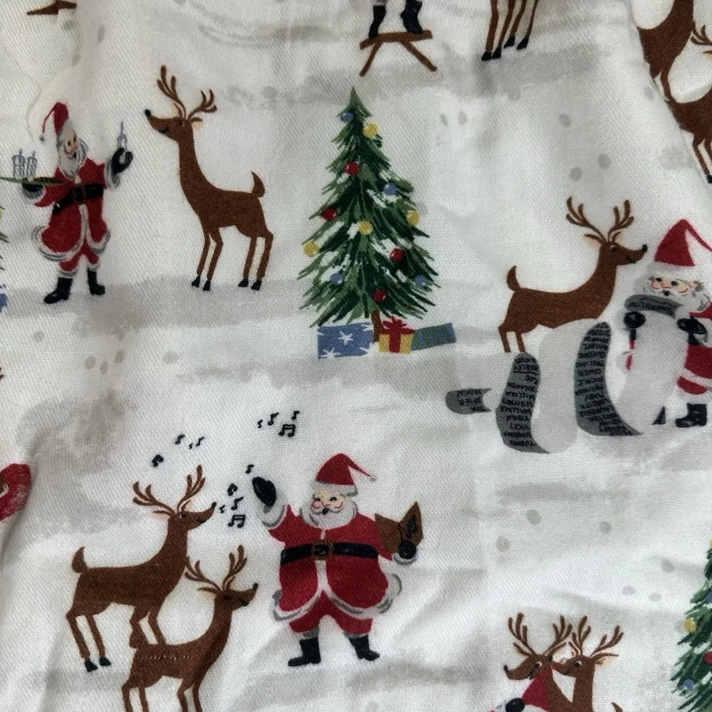 POTTERY‎ BARN KIDS Heritage Santa FLANNEL NIGHTGOWN Size 8